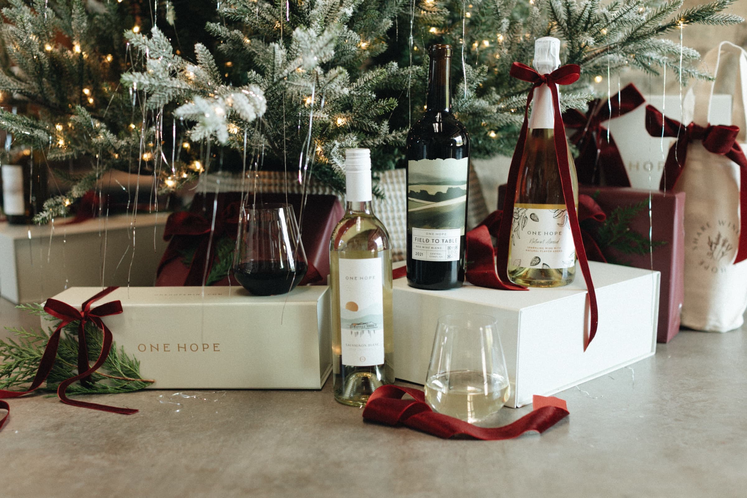 ONEHOPE wine gifts styled for the holidays