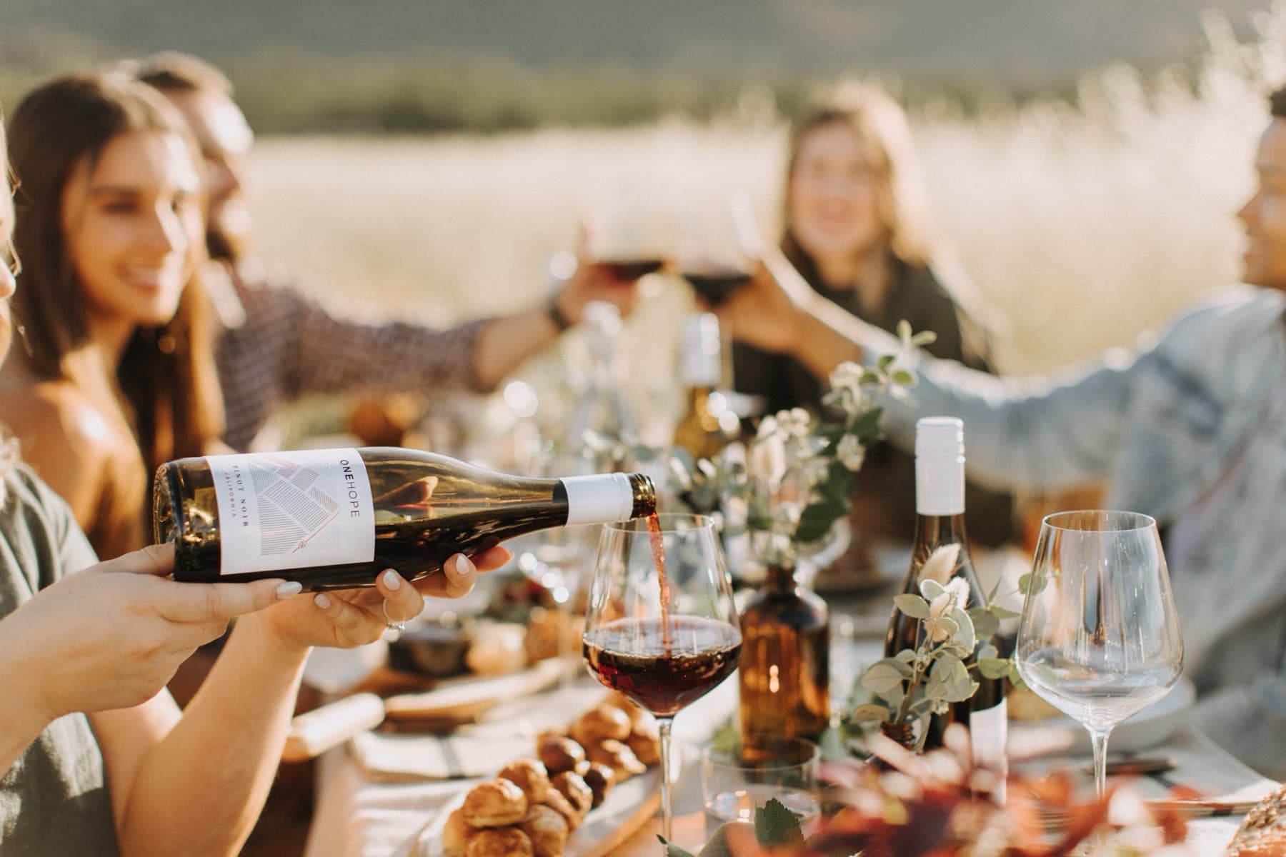 Outdoor gathering at ONEHOPE in Napa Valley